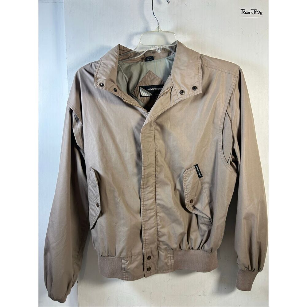 Members Only jacket size Mens 42 brown snap pockets‎ Hong Kong Europe Craft